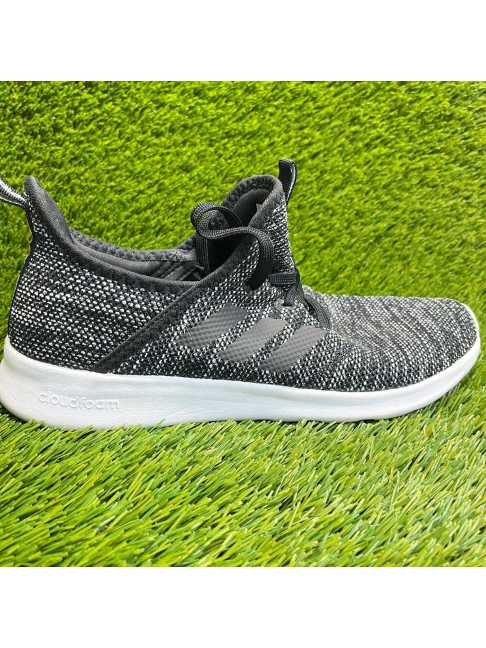 Adidas Cloudfoam Pure Womens Size 10 Core Black Athletic Running Shoes Sneakers
